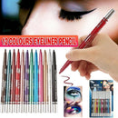 12 Pcs Coloured Eyeliner Pencil Set, Retractable Eye Makeup Pencils in Assorted Colours-1