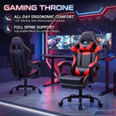 Black and Red Gaming Chair with Footrest and Lumbar Support-1