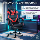 Black and Red Gaming Chair with Footrest and Lumbar Support-2