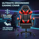 Black and Red Gaming Chair with Footrest and Lumbar Support-4