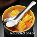 10pcs Stainless Steel Flat Bottom Spoon Household Kitchen Dining Soup Spoon Set-7