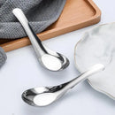10pcs Stainless Steel Flat Bottom Spoon Household Kitchen Dining Soup Spoon Set-11