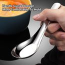 10pcs Stainless Steel Flat Bottom Spoon Household Kitchen Dining Soup Spoon Set-5