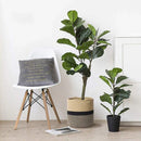 1-Piece 30 cm Woven Cotton Rope Storage Basket, Black and Beige-10