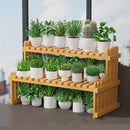 2 Tier Bamboo Plant Stand Flower Pot Rack Indoor Outdoor Patio Garden Shelf-10
