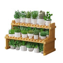 2 Tier Bamboo Plant Stand Flower Pot Rack Indoor Outdoor Patio Garden Shelf-12