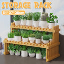 2 Tier Bamboo Plant Stand Flower Pot Rack Indoor Outdoor Patio Garden Shelf-13