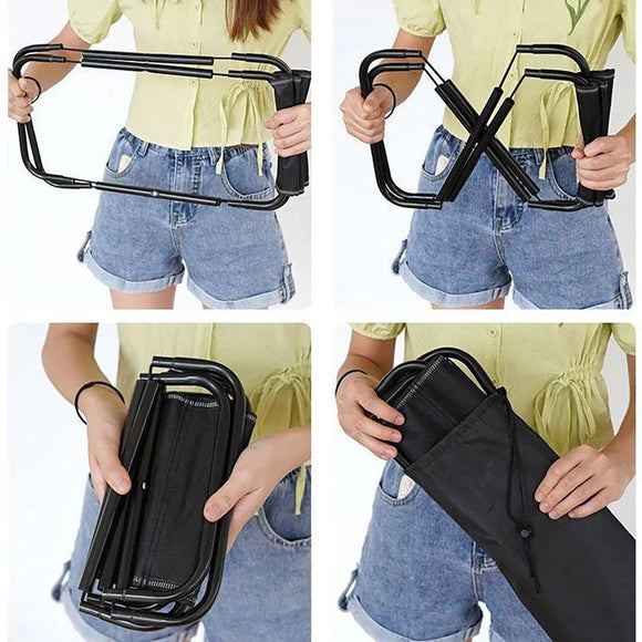 Portable Outdoor Folding Stool Travel Camping Fishing Small Foldable Chair Mat - Extra-Large