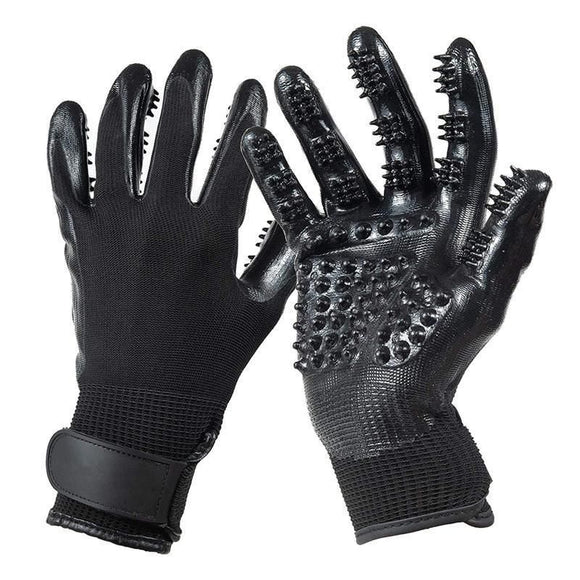 Black Pet Grooming Gloves - 1 Pair (2 Pieces)