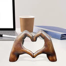 1-Piece Brown Heart-Hand Decorative Figurine, 18.5 cm-10