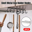 2-Piece Black Under-Shelf Cup Holder Rack Set-1