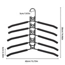 Space saving Multi layer Folding Hanger Hook Closet Organizer Clothes Rack - Black-4