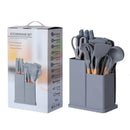 19-Piece Grey Kitchen Utensil Set with Storage Holder-4