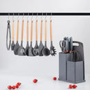 19-Piece Grey Kitchen Utensil Set with Storage Holder-10