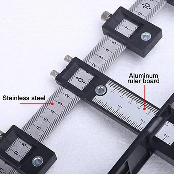 Furniture Carpentry Drill Guide Punch Locator Woodworking Hole Locator Ruler - Blue