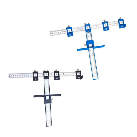 Furniture Carpentry Drill Guide Punch Locator Woodworking Hole Locator Ruler - Blue