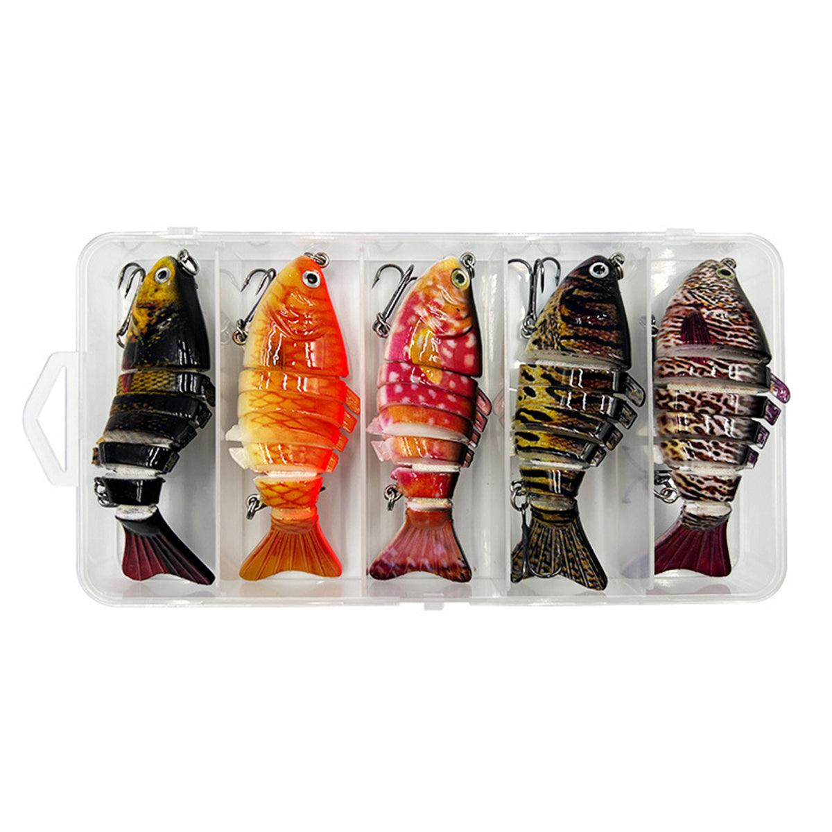 5PCS Faux Lure Set Fish Hard Fake Bait Fishing Lures Artificial Bait Tackle Gear - 0