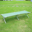 Portable Lightweight Folding Aluminum Camping Bed Ultra Light Outdoor Camp Bed - Green-11