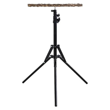 1-Piece Height-Adjustable Bird Perch Stand with Tripod Base - 0