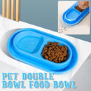 1-Piece Blue Double-Compartment Pet Feeding Bowl-1