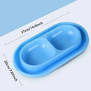 1-Piece Blue Double-Compartment Pet Feeding Bowl-3