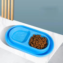 1-Piece Blue Double-Compartment Pet Feeding Bowl-9