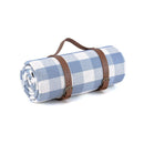 1-Piece Blue and White Check Picnic Blanket with Carry Straps, 200 x 200 cm-2