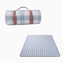 1-Piece Blue and White Check Picnic Blanket with Carry Straps, 200 x 200 cm-12
