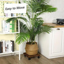 1-Piece Brown Rolling Plant Pot Stand with Four Castors, 25 x 25 cm-5