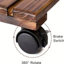 1-Piece Brown Rolling Plant Pot Stand with Four Castors, 25 x 25 cm-6