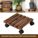 1-Piece Brown Rolling Plant Pot Stand with Four Castors, 25 x 25 cm-11