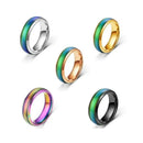 Mood Colour Changing Ring Temperature Sensitive Stainless Steel US Size 8 - Rose Gold-7