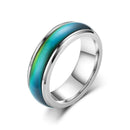 Mood Colour Changing Ring Temperature Sensitive Stainless Steel US Size 8 - Rose Gold-10