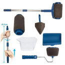 8Pcs/Set Pro Paint Roller Brush Handle Flocked Edger Wall Painting Hand Tool-4
