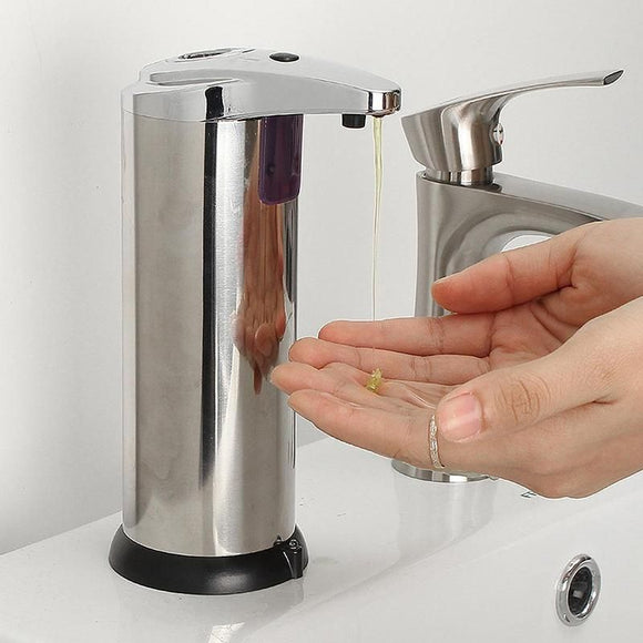 Automatic Soap Liquid Dispenser Handsfree Touchless IR Sensor Hand Wash Steel