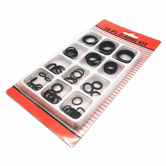 Rubber O-Ring Assortment Kit 50PC- Pack O-Rings Set Automotive Plumbing Seals