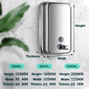 Stainless Steel Wall Mounted Soap Dispenser Hotel Bathroom Sanitizer Bottle - 500ML-3