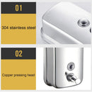 Stainless Steel Wall Mounted Soap Dispenser Hotel Bathroom Sanitizer Bottle - 500ML-5
