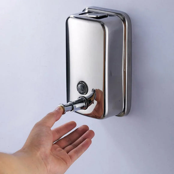 Stainless Steel Wall Mounted Soap Dispenser Hotel Bathroom Sanitizer Bottle - 500ML