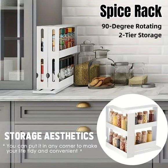 Rotating Spice Rack Kitchen Organizer Food Storage Rack Spice Organizer Stand