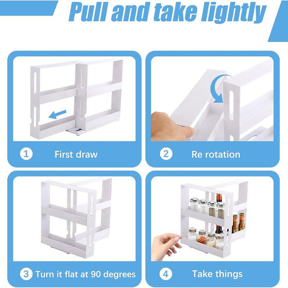 Rotating Spice Rack Kitchen Organizer Food Storage Rack Spice Organizer Stand