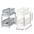 Bathroom Kitchen Sink Storage Rack Drawer Plastic Shelf Seasoning Holder - Grey-4