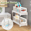Bathroom Kitchen Sink Storage Rack Drawer Plastic Shelf Seasoning Holder - Grey-7