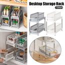 Bathroom Kitchen Sink Storage Rack Drawer Plastic Shelf Seasoning Holder - Grey-15