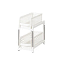 Bathroom Kitchen Sink Storage Rack Drawer Plastic Shelf Seasoning Holder - White-1