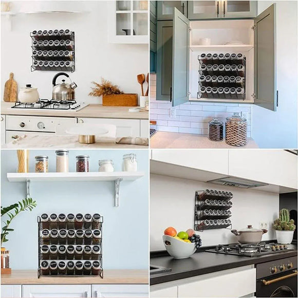 Black Four-Tier Spice Rack 34 x 11 x 32 cm - 1 Piece