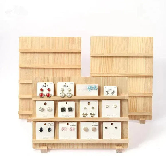 Wooden Earrings Display Rack Multi Tier Jewelry Stand Organizer Earrings Holder - 3-Tier