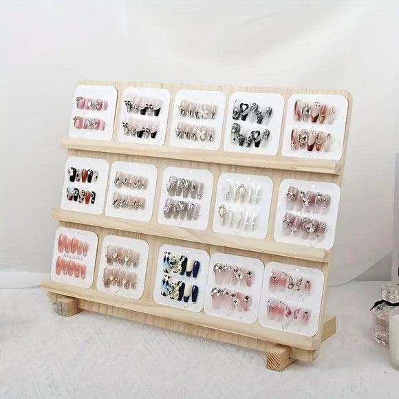 Wooden Earrings Display Rack Multi Tier Jewelry Stand Organizer Earrings Holder - 3-Tier