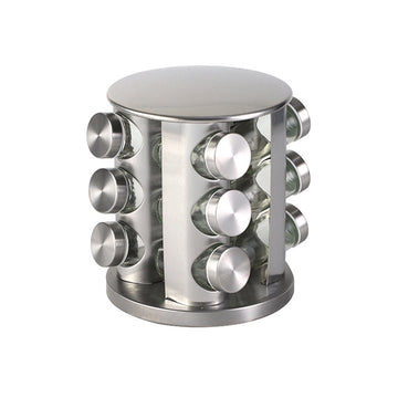 Stainless Steel Rotating Spice Rack Organizer Kitchen Seasoning Jar Holder Use - 0