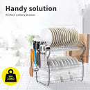 Kitchen Bowl Dish Rack Drainer Storage Cutlery Holder Cupboard Organizer-6